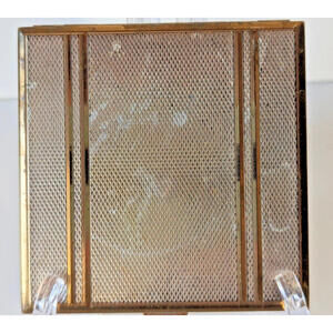 40's Agme Switzerland Powder Compact Goldtone Mirror Pad, Powder Makeup Art Deco